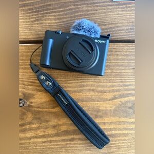 Sony ZV-1F Black Digital vlogging Camera with Fuzzy Mic